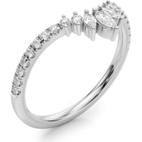 14K White Gold Marquise and Round Lab Diamond Fashion Ring - 0.33 Carats Total Diamond Weight - Size 7 by Robinson's Jewelers