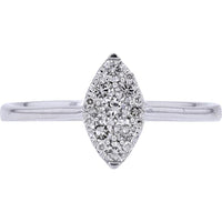 14K White Gold Marquise Cluster Diamond Ring - 0.28 Carats Total Diamond Weight