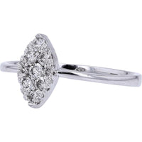 14K White Gold Marquise Cluster Diamond Ring - 0.28 Carats Total Diamond Weight