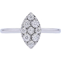 14K White Gold Marquise Cluster Diamond Ring with 0.16 Carats Total Diamond Weight