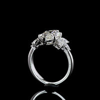 14K White Gold Marquise Cluster Ring featuring a 3.07 Carat E VVS2 Center Lab Diamond with 0.58 Carat Marquise Side Stones - 3.65 Carats Total Diamond Weight - Covaloro Fine Jewelry