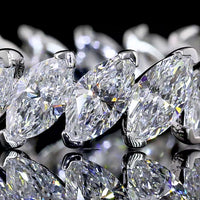 14K White Gold Marquise Cut Diamond Eternity Band with Inclined Prong Setting - 19 Stones, 3.05 Carat Total Weight Lab Diamonds, E-F Color VS Clarity - Covaloro Fine Jewelry