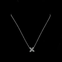 14K White Gold Marquise Cut Diamond Four-Leaf Pendant Necklace - 2.06 Carat Total Weight, E-F Color, VS+ Clarity Natural Diamonds - Covaloro Fine Jewelry