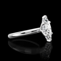 14K White Gold Marquise Cut Hidden Halo Ring - 1.66 Carat Total Lab Diamond Weight with E VVS2 Center and 16 Brilliant Cut Accent Diamonds - Covaloro Fine Jewelry