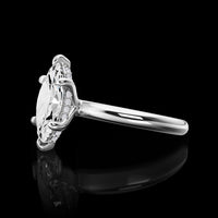 14K White Gold Marquise Cut Hidden Halo Ring - 1.66 Carat Total Lab Diamond Weight with E VVS2 Center and 16 Brilliant Cut Accent Diamonds - Covaloro Fine Jewelry
