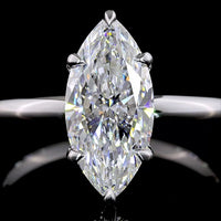 14K White Gold Marquise Cut Hidden Halo Ring with 2.15 Carat Lab Diamond Center and 0.09 Carat Brilliant Cut Diamond Accents - 2.24 Total Carat Weight, IGI Certified - Covaloro Fine Jewelry