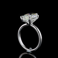 14K White Gold Marquise Cut Hidden Halo Ring with 5.12 Carat F VVS2 Lab Diamond and 0.15 Carat Accent Lab Diamonds - IGI Certified 5.27 Total Carat Weight - Covaloro Fine Jewelry
