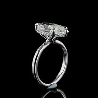 14K White Gold Marquise Cut Hidden Halo Ring with 5.12 Carat F VVS2 Lab Diamond and 0.15 Carat Accent Lab Diamonds - IGI Certified 5.27 Total Carat Weight - Covaloro Fine Jewelry