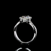 14K White Gold Marquise Cut Hidden Halo Ring with E VVS2 Lab Diamond Center - 3.33 Carat Total Diamond Weight - Covaloro Fine Jewelry