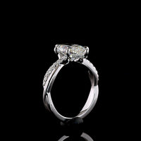 14K White Gold Marquise Cut Hidden Halo Ring with E VVS2 Lab Diamond Center - 3.33 Carat Total Diamond Weight - Covaloro Fine Jewelry