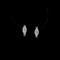 14K White Gold Marquise Cut Huggie Earrings with Lab-Grown Diamonds - 1.60 Carats Total Diamond Weight - Covaloro Fine Jewelry