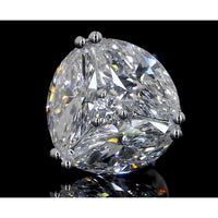 14K White Gold Marquise Cut Lab Diamond Cluster Stud Earrings with Brilliant Accents - 5.14 Carats Total Diamond Weight - Covaloro Fine Jewelry