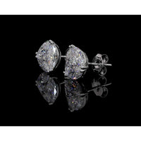 14K White Gold Marquise Cut Lab Diamond Cluster Stud Earrings with Brilliant Accents - 5.14 Carats Total Diamond Weight - Covaloro Fine Jewelry