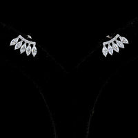14K White Gold Marquise Cut Lab Diamond Crawler Earrings - 1.32 Carat Total Weight with E-F VS Clarity - Covaloro Fine Jewelry