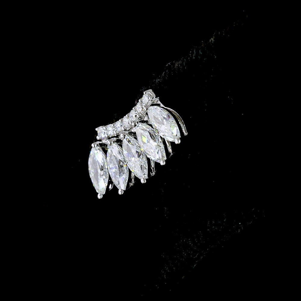 14K White Gold Marquise Cut Lab Diamond Crawler Earrings - 1.32 Carat Total Weight with E-F VS Clarity - Covaloro Fine Jewelry