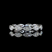 14K White Gold Marquise Cut Lab Diamond Eternity Band with East-West Bezel Setting - 1.13 Carat Total Diamond Weight - Covaloro Fine Jewelry
