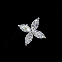 14K White Gold Marquise Cut Lab Diamond Flower Stud Earrings - 3.06 Carats Total Diamond Weight - Covaloro Fine Jewelry