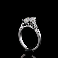 14K White Gold Marquise Cut Lab Diamond Ring with Side Stones - E VVS2 2.72 Carat Total Weight - Covaloro Fine Jewelry