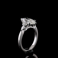 14K White Gold Marquise Cut Lab Diamond Ring with Side Stones - E VVS2 2.72 Carat Total Weight - Covaloro Fine Jewelry