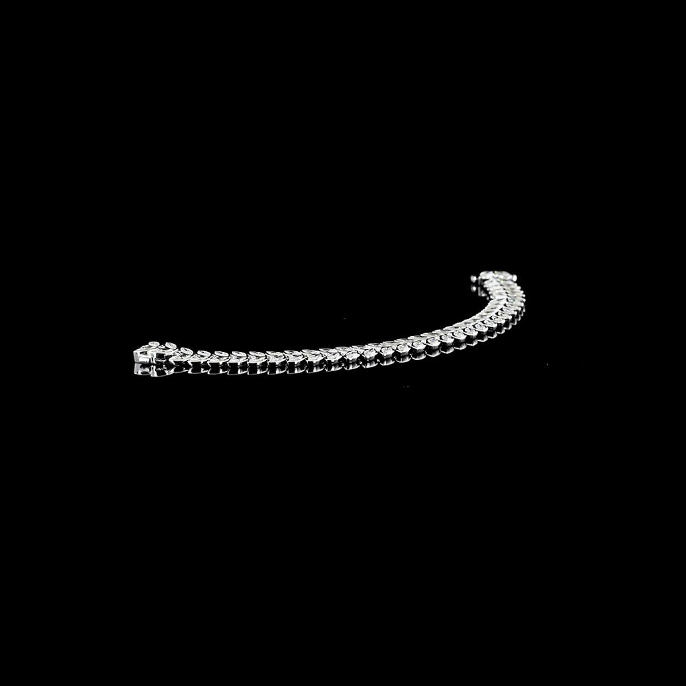 14K White Gold Marquise Cut Lab Diamond Tennis Bracelet - 11.19 Total Carat Weight with Bezel Setting and E-F VVS2 Clarity - Covaloro Fine Jewelry
