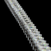 14K White Gold Marquise Cut Lab Diamond Tennis Necklace - 21.42 Carats Total Diamond Weight, E-F Color VS2 Clarity, 108 Stones - Covaloro Fine Jewelry