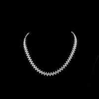 14K White Gold Marquise Cut Lab Diamond Tennis Necklace - 24.70 Carat Total Weight, 148 Stones, E-F VS Clarity - Covaloro Fine Jewelry