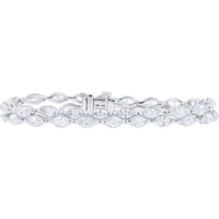 14K White Gold Marquise-Cut Lab Grown Diamond Bracelet - 10.75 Carat Total Diamond Weight