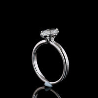 14K White Gold Marquise Cut Solitaire Ring with 1.03 Carat D VVS2 Lab Grown Diamond - IGI Certified North-South Prong Setting - Covaloro Fine Jewelry
