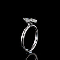 14K White Gold Marquise Cut Solitaire Ring with 1.03 Carat D VVS2 Lab Grown Diamond - IGI Certified North-South Prong Setting - Covaloro Fine Jewelry