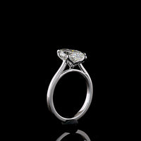14K White Gold Marquise Cut Solitaire Ring with 3.10 Carat Lab Grown Diamond - E-F Color, VVS2 Clarity, IGI Certified - Covaloro Fine Jewelry