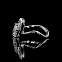 14K White Gold Marquise Cut Solitaire Ring with Inclined Prong Setting - 1.58 Carat Total Diamond Weight - Covaloro Fine Jewelry