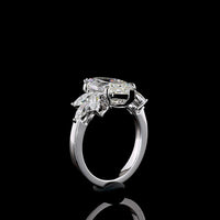 14K White Gold Marquise Cut Special Ring with F VVS2 Center Lab Diamond and Six Marquise Accents - 4.91 Carat Total Diamond Weight - Covaloro Fine Jewelry