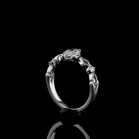 14K White Gold Marquise Cut Three Stone Ring with Lab Grown Diamonds - 0.60 Carats Total Diamond Weight - Covaloro Fine Jewelry