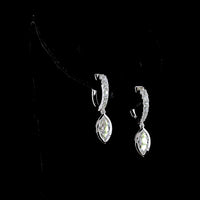 14K White Gold Marquise Drop Earrings with Bezel Set Lab Diamonds - 1.97 Carat Total Diamond Weight - Covaloro Fine Jewelry