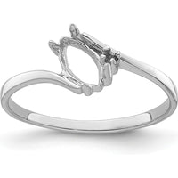 14K White Gold Marquise Gemstone Ring Mounting for Customizable Design - 7x3.5mm Marquise Size by Monteluci Fine Jewelry