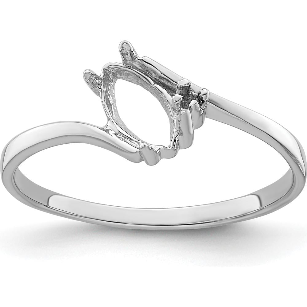 14K White Gold Marquise Gemstone Ring Mounting for Customizable Design - 7x3.5mm Marquise Size by Monteluci Fine Jewelry