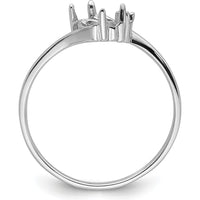 14K White Gold Marquise Gemstone Ring Mounting for Customizable Design - 7x3.5mm Marquise Size by Monteluci Fine Jewelry