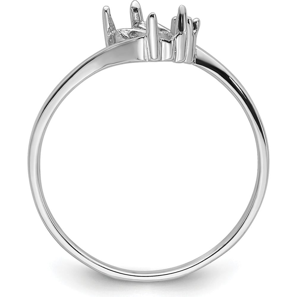 14K White Gold Marquise Gemstone Ring Mounting for Customizable Design - 7x3.5mm Marquise Size by Monteluci Fine Jewelry