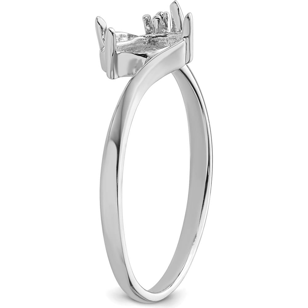 14K White Gold Marquise Gemstone Ring Mounting for Customizable Design - 7x3.5mm Marquise Size by Monteluci Fine Jewelry