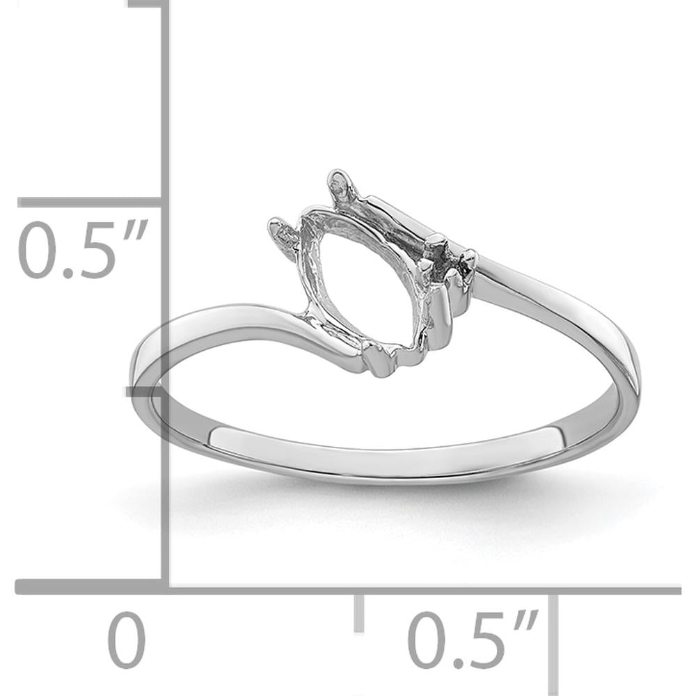 14K White Gold Marquise Gemstone Ring Mounting for Customizable Design - 7x3.5mm Marquise Size by Monteluci Fine Jewelry