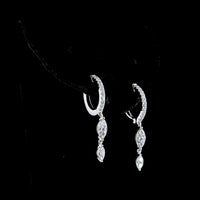 14K White Gold Marquise Hanging Earrings with Brilliant Cut Lab Diamonds - 1.04 Carat Total Weight - Covaloro Fine Jewelry