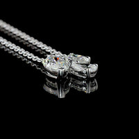 14K White Gold Marquise Heart & Pear Lab Diamond Cluster Pendant - 2.56 Carat Total Weight - Covaloro Fine Jewelry
