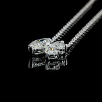 14K White Gold Marquise Heart & Pear Lab Diamond Cluster Pendant - 2.56 Carat Total Weight - Covaloro Fine Jewelry