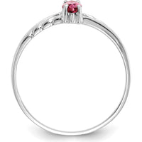 14K White Gold Marquise Pink Tourmaline Ring - 0.25 Carat Total Pink Tourmaline Weight by Oro Pregiato