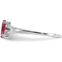 14K White Gold Marquise Pink Tourmaline Ring - 0.25 Carat Total Pink Tourmaline Weight by Oro Pregiato