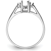 14K White Gold Marquise Ring Mounting for Custom Gemstone - Polished Finish by Monteluci Fine Jewelry