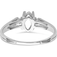14K White Gold Marquise Ring Mounting for Custom Gemstone - Polished Finish by Monteluci Fine Jewelry