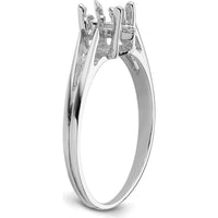 14K White Gold Marquise Ring Mounting for Custom Gemstone - Polished Finish by Monteluci Fine Jewelry