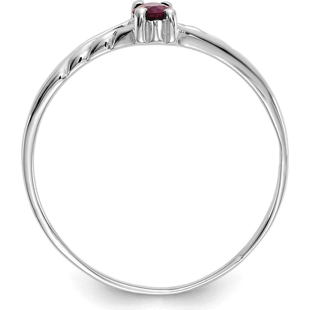 14K White Gold Marquise Ruby Birthstone Ring - 0.33 Carat Natural Ruby by Oro Pregiato