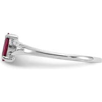 14K White Gold Marquise Ruby Birthstone Ring - 0.33 Carat Natural Ruby by Oro Pregiato